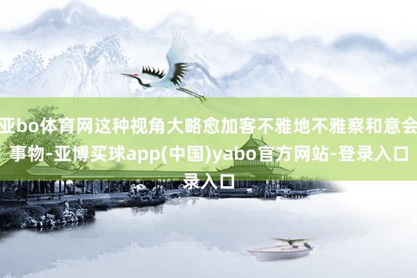 亚bo体育网这种视角大略愈加客不雅地不雅察和意会事物-亚博买球app(中国)yabo官方网站-登录入口