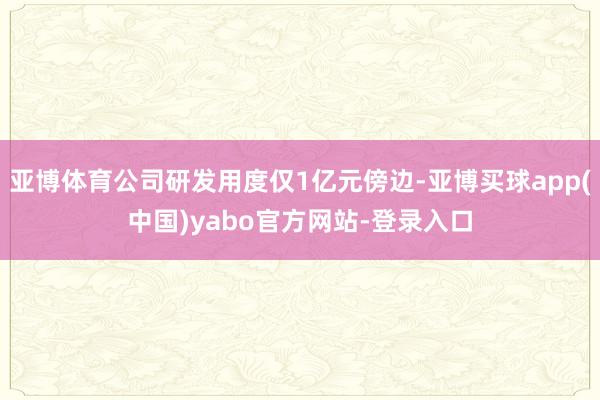亚博体育公司研发用度仅1亿元傍边-亚博买球app(中国)yabo官方网站-登录入口