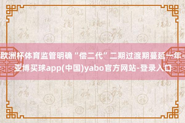 欧洲杯体育监管明确“偿二代”二期过渡期蔓延一年-亚博买球app(中国)yabo官方网站-登录入口