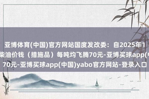 亚博体育(中国)官方网站国度发改委：自2025年1月2日24时起国内汽、柴油价钱（措施品）每吨均飞腾70元-亚博买球app(中国)yabo官方网站-登录入口