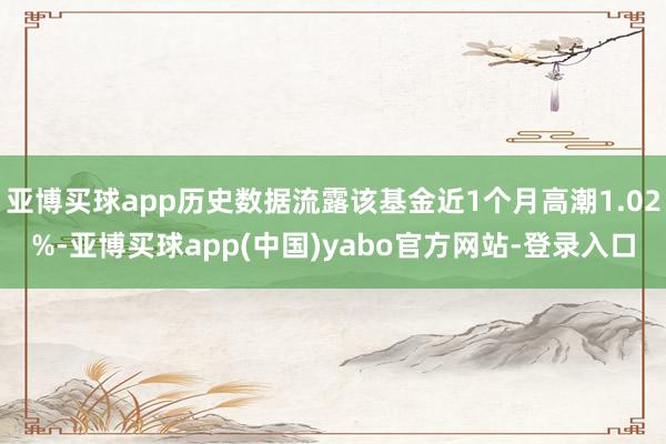 亚博买球app历史数据流露该基金近1个月高潮1.02%-亚博买球app(中国)yabo官方网站-登录入口