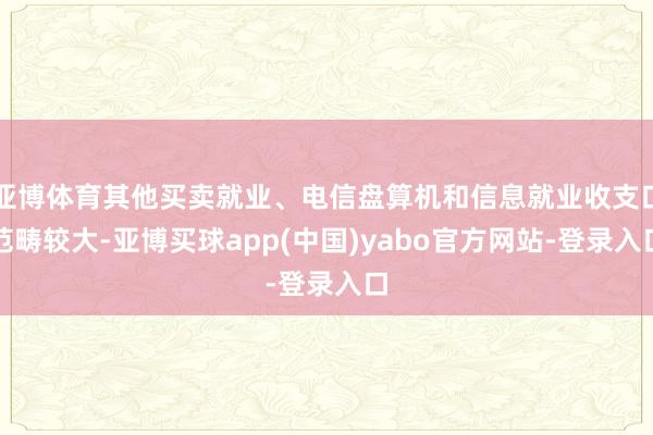 亚博体育其他买卖就业、电信盘算机和信息就业收支口范畴较大-亚博买球app(中国)yabo官方网站-登录入口