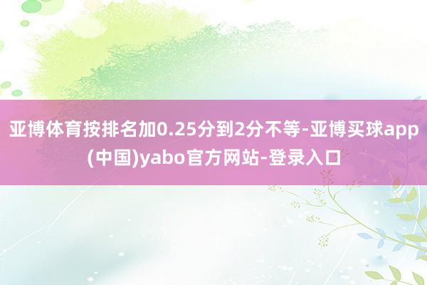 亚博体育按排名加0.25分到2分不等-亚博买球app(中国)yabo官方网站-登录入口