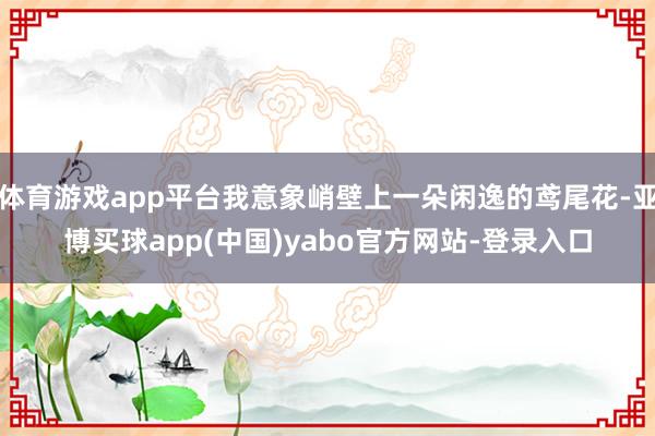 体育游戏app平台我意象峭壁上一朵闲逸的鸢尾花-亚博买球app(中国)yabo官方网站-登录入口