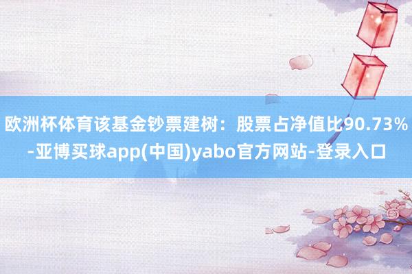 欧洲杯体育该基金钞票建树：股票占净值比90.73%-亚博买球app(中国)yabo官方网站-登录入口